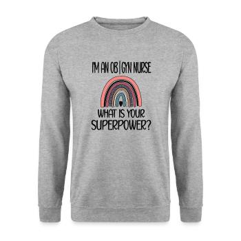 Obstetrics Gynecology OB GYN Nurse - Unisex Sweatshirt - salt & pepper - Front - Alina (178cm) & Michal (187cm)