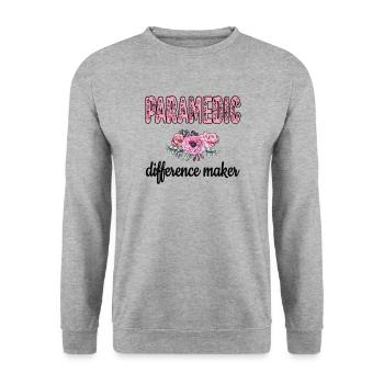 Notfallsanitäter Paramedic Rettungskraft Sanitäter - Unisex Sweatshirt - salt & pepper - Front - Alina (178cm) & Michal (187cm)