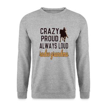 Stolze Rodeo Oma Rodeo-Reiter Großmutter Geschenk - Unisex Pullover - Weißgrau meliert - Vorne - Alina (178cm) & Michal (187cm)