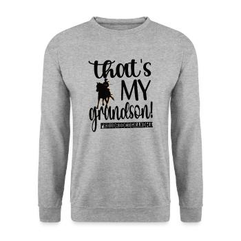 Stolze Rodeo Oma Rodeo-Reiter Großmutter Geschenk - Unisex Pullover - Weißgrau meliert - Vorne - Alina (178cm) & Michal (187cm)