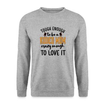 Rodeo Mama Beste Rodeo-Reiter Mutter Geschenk - Unisex Pullover - Weißgrau meliert - Vorne - Alina (178cm) & Michal (187cm)