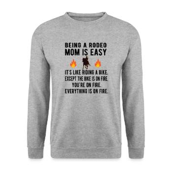 Beste Rodeo Mama Rodeo-Reiter Mutter Geschenk - Unisex Pullover - Weißgrau meliert - Vorne - Alina (178cm) & Michal (187cm)