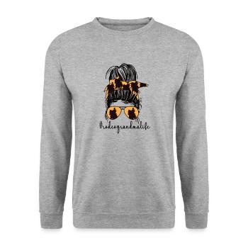 Beste Rodeo Oma Rodeo-Reiter Großmutter Geschenk - Unisex Pullover - Weißgrau meliert - Vorne - Alina (178cm) & Michal (187cm)