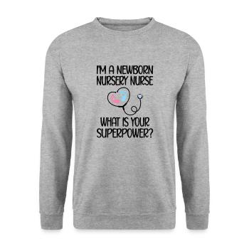 Neonatal Nurse Baby Nurse - Unisex Sweatshirt - salt & pepper - Front - Alina (178cm) & Michal (187cm)