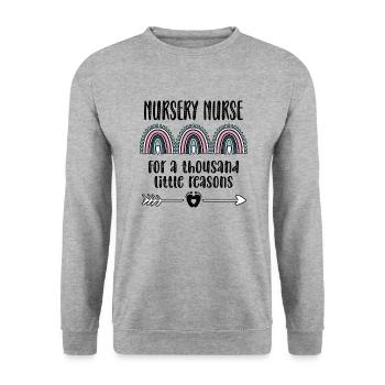 Proud Neonatal Nurse Gift - Unisex Sweatshirt - salt & pepper - Front - Alina (178cm) & Michal (187cm)