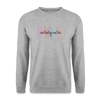 Best Neonatal Nurse Gift - Unisex Sweatshirt - salt & pepper - Front - Alina (178cm) & Michal (187cm)