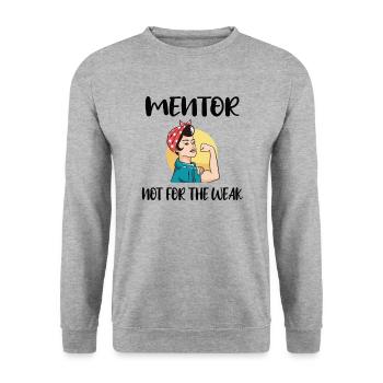 Mentor Wertschätzung Persönlicher Mentor Geschenke - Unisex Pullover - Weißgrau meliert - Vorne - Alina (178cm) & Michal (187cm)