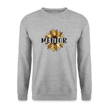 Persönlicher Mentor Geschenk Mentor Wertschätzung - Unisex Pullover - Weißgrau meliert - Vorne - Alina (178cm) & Michal (187cm)