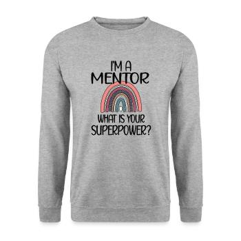 Persönlicher Mentor Bester Mentor Wertschätzung - Unisex Pullover - Weißgrau meliert - Vorne - Alina (178cm) & Michal (187cm)