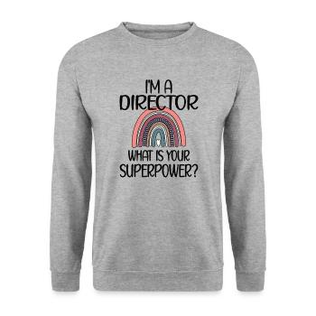 Stolzer Direktor Geschenk Direktor Wertschätzung - Unisex Pullover - Weißgrau meliert - Vorne - Alina (178cm) & Michal (187cm)