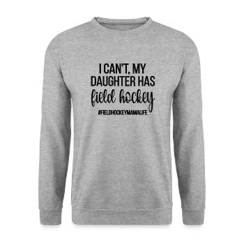 Stolze Feldhockey-Mutter Feldhockeyspieler Mama - Unisex Pullover - Weißgrau meliert - Vorne - Alina (178cm) & Michal (187cm)