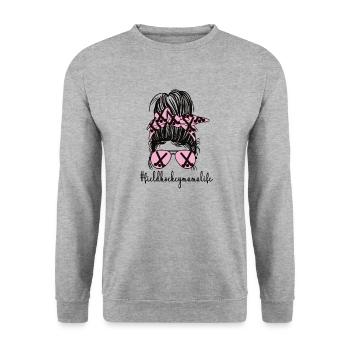 Fière maman de hockey sur gazon maman joueuse de hockey sur gazon - Sweat-shirt Unisexe - gris chiné - Devant - Alina (178cm) & Michal (187cm)