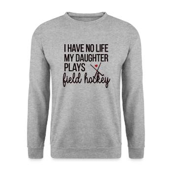 Beste Feldhockey-Mutter Feldhockeyspieler Mama - Unisex Pullover - Weißgrau meliert - Vorne - Alina (178cm) & Michal (187cm)