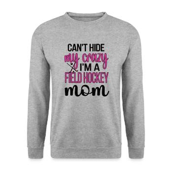Maman de hockey sur gazon Une maman de joueur de hockey sur gazon - Sweat-shirt Unisexe - gris chiné - Devant - Alina (178cm) & Michal (187cm)