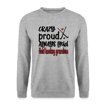 Fière hockey sur gazon Grand-mère Joueuse de hockey sur gazon Grand-mère - Sweat-shirt Unisexe - gris chiné - Devant - Alina (178cm) & Michal (187cm)