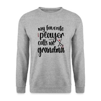 Fière hockey sur gazon Grand-mère Joueuse de hockey sur gazon Grand-mère - Sweat-shirt Unisexe - gris chiné - Devant - Alina (178cm) & Michal (187cm)