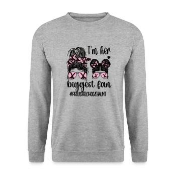 Stolze Feldhockey-Tante Feldhockeyspieler Tante - Unisex Pullover - Weißgrau meliert - Vorne - Alina (178cm) & Michal (187cm)