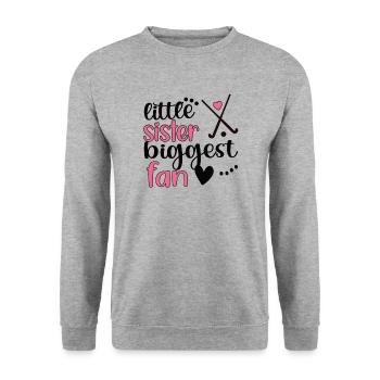 Proud field hockey sister of field hockey players - Unisex Sweatshirt - salt & pepper - Front - Alina (178cm) & Michal (187cm)
