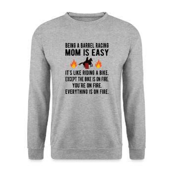 Barrel Racing Mère Barrel Racing Mama Cadeau - Sweat-shirt Unisexe - gris chiné - Devant - Alina (178cm) & Michal (187cm)