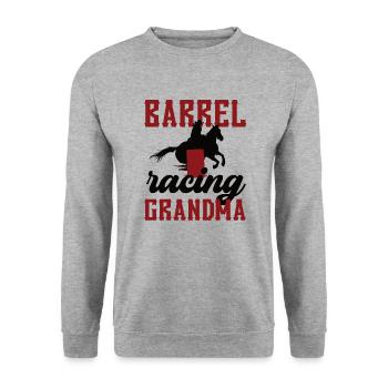 Barrel Racing Grand-mère Cadeau Barrel Racing Grand-mère - Sweat-shirt Unisexe - gris chiné - Devant - Alina (178cm) & Michal (187cm)