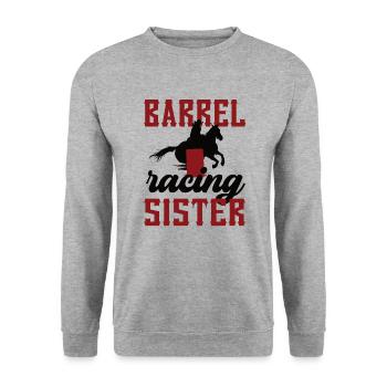 Barrel Racing Sister Meilleure sœur Barrel Racing - Sweat-shirt Unisexe - gris chiné - Devant - Alina (178cm) & Michal (187cm)