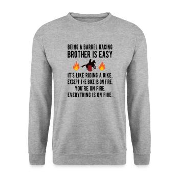 Barrel Racing Brother Barrel Racing Brother Cadeau - Sweat-shirt Unisexe - gris chiné - Devant - Alina (178cm) & Michal (187cm)