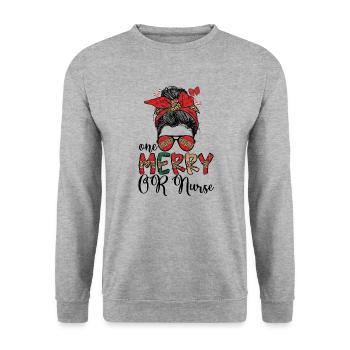 OR Nurse Christmas Operating Room Nurse Xmas Gifts - Unisex Sweatshirt - salt & pepper - Front - Alina (178cm) & Michal (187cm)