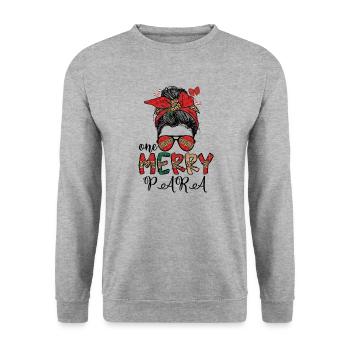 Paraprofessional Christmas Para Teacher Xmas Gifts - Unisex Sweatshirt - salt & pepper - Front - Alina (178cm) & Michal (187cm)