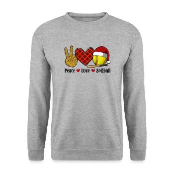 Softball Christmas Softball Player Xmas Party Gift - Unisex Pullover - Weißgrau meliert - Vorne - Alina (178cm) & Michal (187cm)