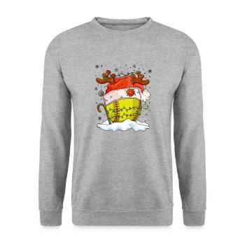 Softball Christmas Softball Player Xmas Party Gift - Unisex Pullover - Weißgrau meliert - Vorne - Alina (178cm) & Michal (187cm)