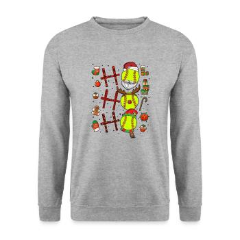 Softball Christmas Softball Player Xmas Party Gift - Unisex Pullover - Weißgrau meliert - Vorne - Alina (178cm) & Michal (187cm)