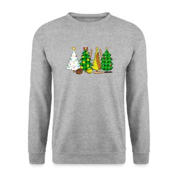 Softball Christmas Softball Player Xmas Party Gift - Unisex Pullover - Weißgrau meliert - Vorne - Alina (178cm) & Michal (187cm)