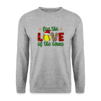 Softball Christmas Gifts Softball Player Xmas - Unisex Pullover - Weißgrau meliert - Vorne - Alina (178cm) & Michal (187cm)