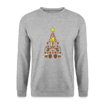 Softball Christmas Gifts Softball Player Xmas - Unisex Pullover - Weißgrau meliert - Vorne - Alina (178cm) & Michal (187cm)