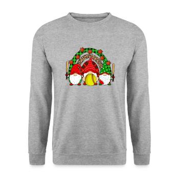 Softball Christmas Gifts Softball Player Xmas - Unisex Pullover - Weißgrau meliert - Vorne - Alina (178cm) & Michal (187cm)