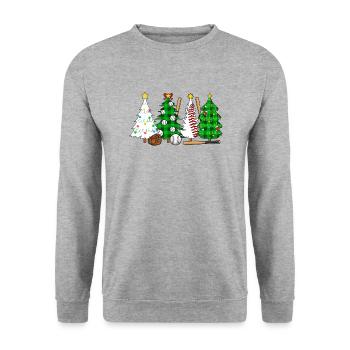 Baseball Christmas Gifts Baseball Player Xmas - Unisex Pullover - Weißgrau meliert - Vorne - Alina (178cm) & Michal (187cm)