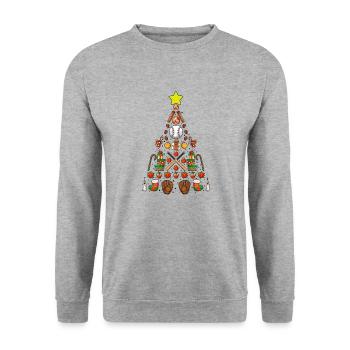 Baseball Christmas Gifts Baseball Player Xmas - Unisex Pullover - Weißgrau meliert - Vorne - Alina (178cm) & Michal (187cm)