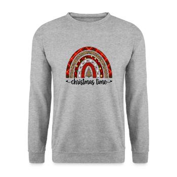 Baseball Christmas Gifts Baseball Player Xmas - Unisex Pullover - Weißgrau meliert - Vorne - Alina (178cm) & Michal (187cm)