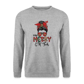 ER Tech Technicien salle d’urgence de Noël - Sweat-shirt Unisexe - gris chiné - Devant - Alina (178cm) & Michal (187cm)