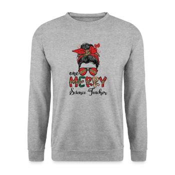 Professeur de sciences Noël Enseignement des sciences Noël - Sweat-shirt Unisexe - gris chiné - Devant - Alina (178cm) & Michal (187cm)