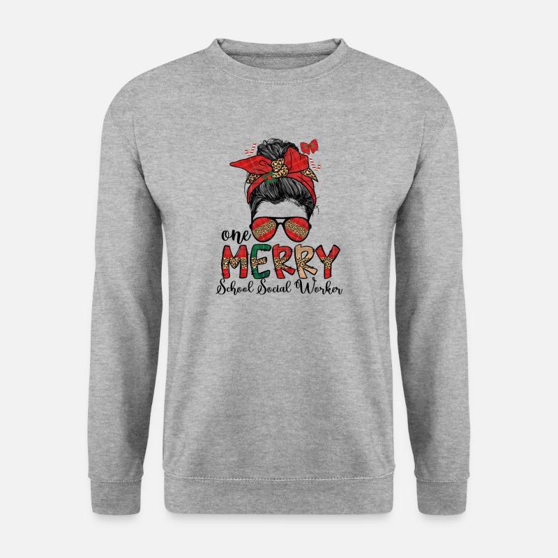 School Social Worker Christmas Social Worker Xmas - Unisex Pullover - Weißgrau meliert