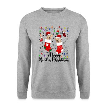 Golden Retriever Christmas Golden Dog Gift - Unisex Sweatshirt - salt & pepper - Front - Alina (178cm) & Michal (187cm)