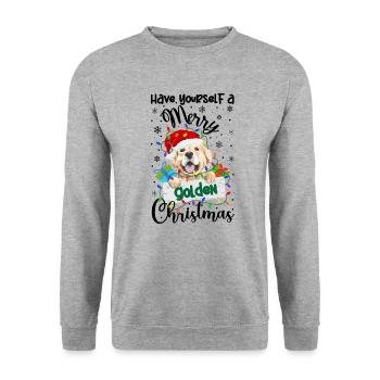 Golden Retriever Christmas Golden Dog Xmas Gifts - Unisex Sweatshirt - salt & pepper - Front - Alina (178cm) & Michal (187cm)