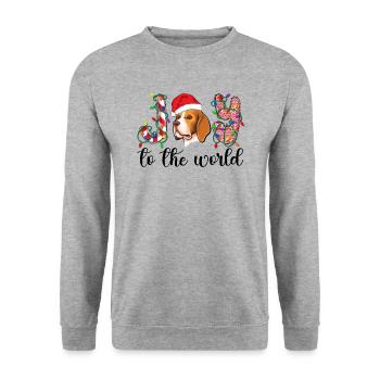 Beagle Christmas Party Beagle Dog Xmas Gifts - Unisex Pullover - Weißgrau meliert - Vorne - Alina (178cm) & Michal (187cm)