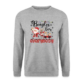 Beagle Christmas Party Beagle Dog Xmas Gifts - Unisex Pullover - Weißgrau meliert - Vorne - Alina (178cm) & Michal (187cm)