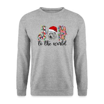 Great Pyrenees Weihnacht Goldener Hunde Geschenk - Unisex Pullover - Weißgrau meliert - Vorne - Alina (178cm) & Michal (187cm)