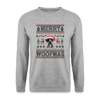 Grand Danois Noël laid Grand Danois Cadeaux de Noël - Sweat-shirt Unisexe - gris chiné - Devant - Alina (178cm) & Michal (187cm)