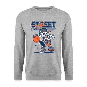 Streetball Basketball Basketball Players - Unisex Sweatshirt - salt & pepper - Front - Alina (178cm) & Michal (187cm)