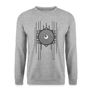 Conception abstraite de l’art Deco Ringl - Sweat-shirt Unisexe - gris chiné - Devant - Alina (178cm) & Michal (187cm)
