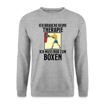 Boxen Lustiger Spruch Boxsack Boxer Sport Geschenk - Unisex Pullover - Weißgrau meliert - Vorne - Alina (178cm) & Michal (187cm)